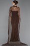 Abendkleid Lang Spitze Braun ABU5739