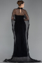 Abendkleid Lang Spitze Schwarz ABU5739