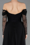 Standesamtkleid Lang Spitze Schwarz ABU5727