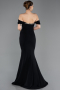 Abendkleid im Meerjungfrau-Stil Lang Schwarz ABU5740