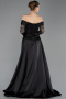 Standesamtkleid Lang Spitze Schwarz ABU5723