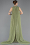 Abendkleid im Meerjungfrau-Stil Lang Perlenbesetzt Khaki ABU5741