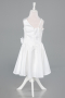 Abendkleid für Kinder Kurz Satin Weiß ABK2521