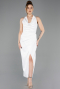 Weiß Partykleid Satin Midi ABK2506