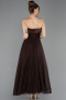 Abendkleid Midi Spitze Braun ABK2538