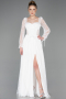 Standesamtkleid Lang Spitze Weiß ABU5797