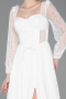 Standesamtkleid Lang Spitze Weiß ABU5797