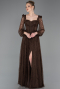 Standesamtkleid Lang Spitze Braun ABU5797