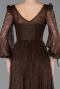 Standesamtkleid Lang Spitze Braun ABU5797