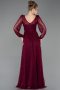 Standesamtkleid Lang Spitze Kirschrot ABU5797