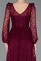 Standesamtkleid Lang Spitze Kirschrot ABU5797