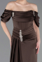 Abendkleid im Meerjungfrau-Stil Lang Satin Braun ABU5765