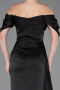 Abendkleid im Meerjungfrau-Stil Lang Satin Schwarz ABU5765