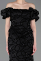 Abendkleid im Meerjungfrau-Stil Lang Schuppig Schwarz ABU5780