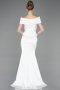 Standesamtkleid Lang Satin Weiß ABU5785