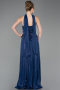 Abendkleid Lang Chiffon Marineblau ABU5786