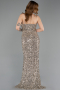 Nerzbraun Abendkleid Schuppig Lang ABU4842