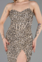 Nerzbraun Abendkleid Schuppig Lang ABU4842