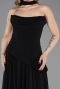 Abschlusskleid Lang Chiffon Schwarz ABU5763