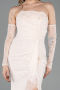 Beige Standesamtkleid Spitze Lang ABU5603