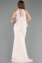 Beige Abendkleid Spitze Lang ABU5686