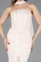 Beige Abendkleid Spitze Lang ABU5686