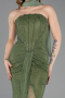 Khaki Abendkleid Spitze Lang ABU5686