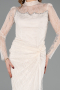 Standesamtkleid Lang Spitze Beige ABU5823