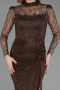 Standesamtkleid Lang Spitze Braun ABU5823