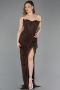 Abendkleid Lang Spitze Braun ABU5770