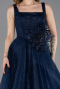 Abendkleid Lang Spitze Marineblau ABU5778