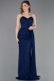 Abschlusskleid Lang Spitze Marineblau ABU5795