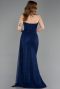 Abschlusskleid Lang Spitze Marineblau ABU5795