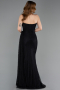 Abschlusskleid Lang Spitze Schwarz ABU5795