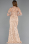 Abendkleid Lang Perlenbesetzt Gold ABU5798