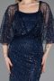 Abendkleid Lang Perlenbesetzt Marineblau ABU5798