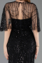 Abendkleid Lang Perlenbesetzt Schwarz ABU5798