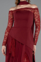 Weinrot Standesamtkleid Lang ABU5662