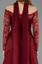 Weinrot Standesamtkleid Lang ABU5662