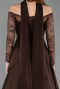 Braun Standesamtkleid Lang ABU5662