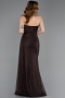 Abschlusskleid Lang Spitze Braun ABU5795