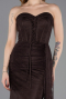 Abschlusskleid Lang Spitze Braun ABU5795