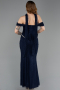 Abendkleid Lang Spitze Marineblau ABU6038