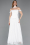 Abendkleid Lang Spitze Weiß ABU5799