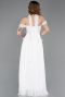 Abendkleid Lang Spitze Weiß ABU5799