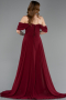 Abschlusskleid Lang Chiffon Weinrot ABU5826