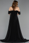 Abschlusskleid Lang Chiffon Schwarz ABU5826