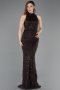 Dunkelbraun Abendkleid Lang ABU4791