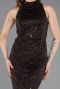 Dunkelbraun Abendkleid Lang ABU4791