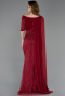 Standesamtkleid Lang Perlenbesetzt Weinrot ABU5816